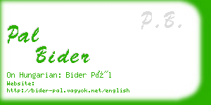 pal bider business card